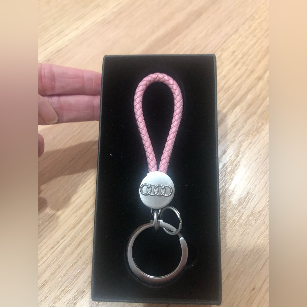 Pink Audi keychain